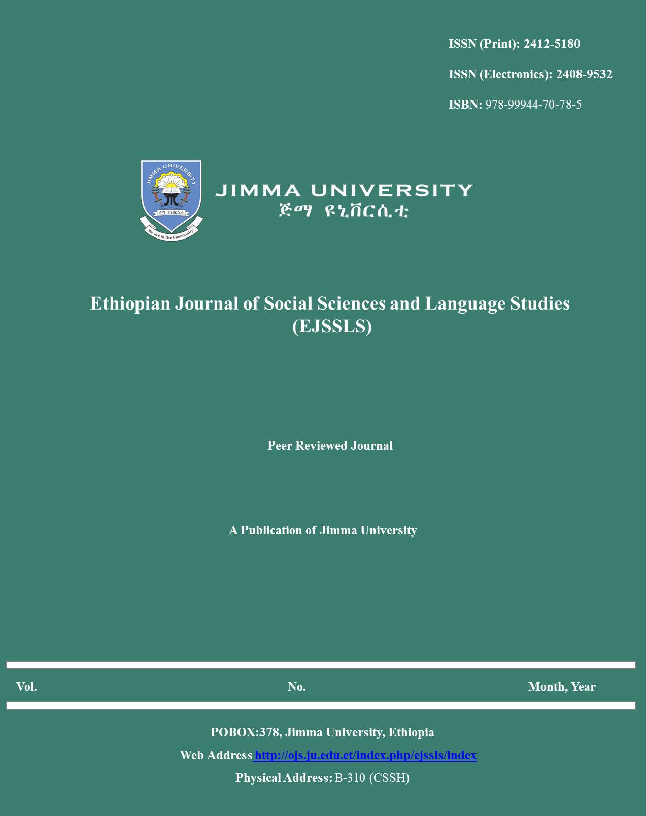Ethiopian Journal of Social Sciences and Language Studies